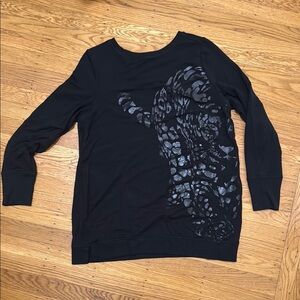 Chico’s Black Sweater/Sweatshirt Tunic Top  8/10